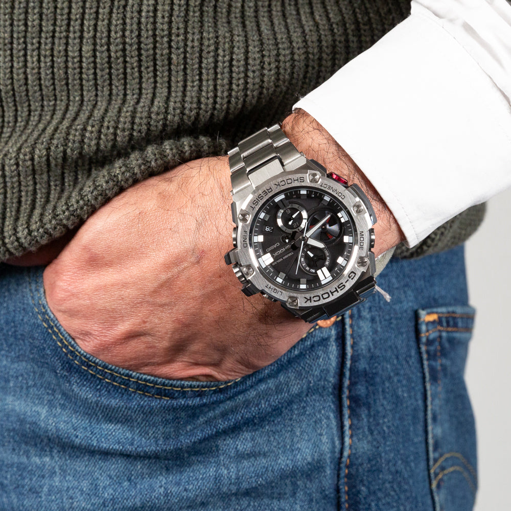 G-Shock GSTB100D-1A9 G-Steel Solar Bluetooth Watch with Tough Design