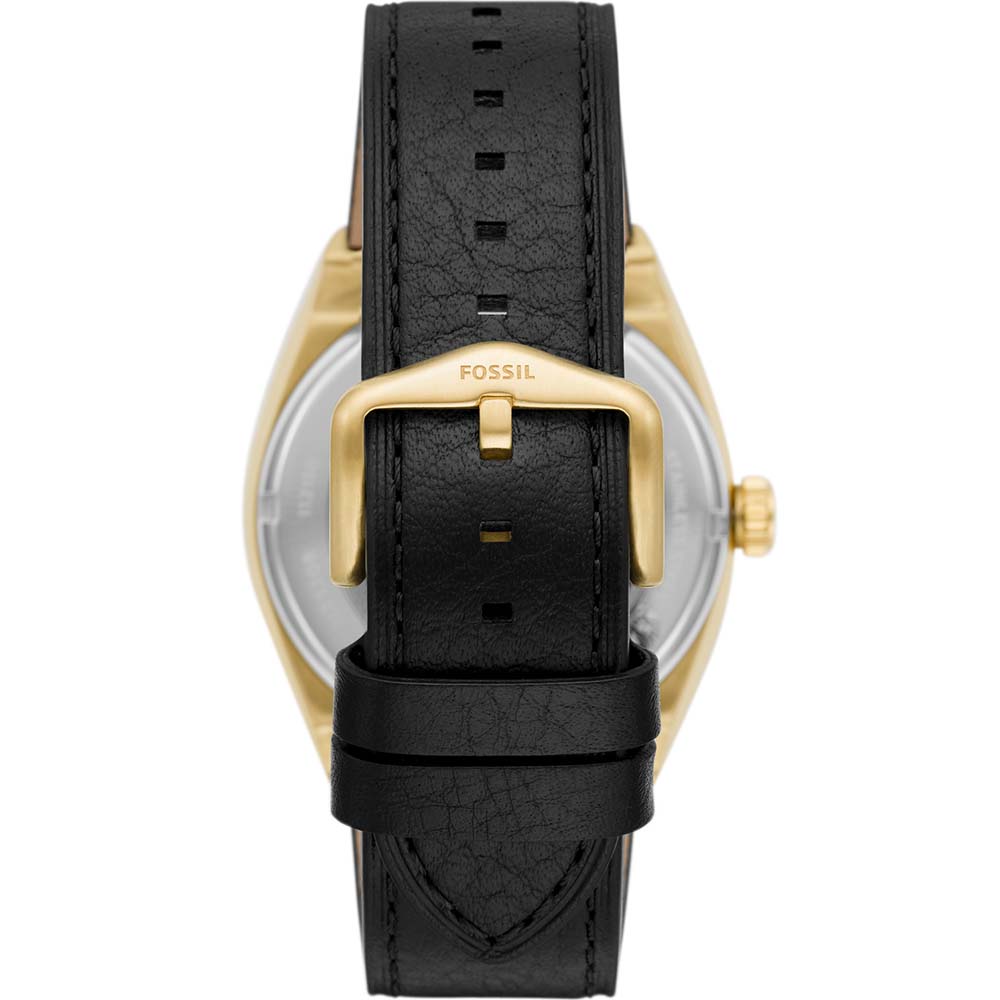 Fossil Everett ME3208 Automatic Men's Dress Watch with Gold Plated Case and Black Leather Strap