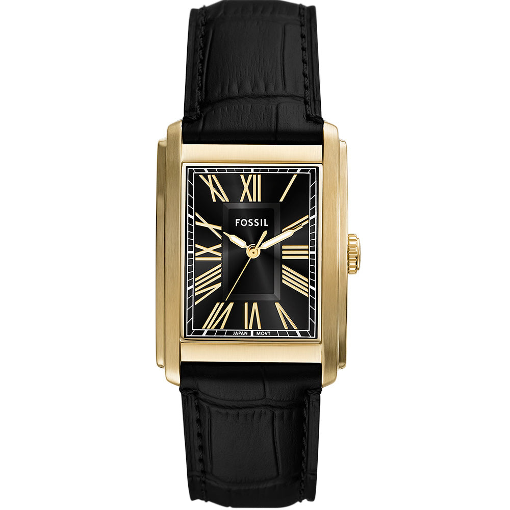 Fossil Carraway FS6091 - 30mm Stainless Steel Watch with Leather Strap