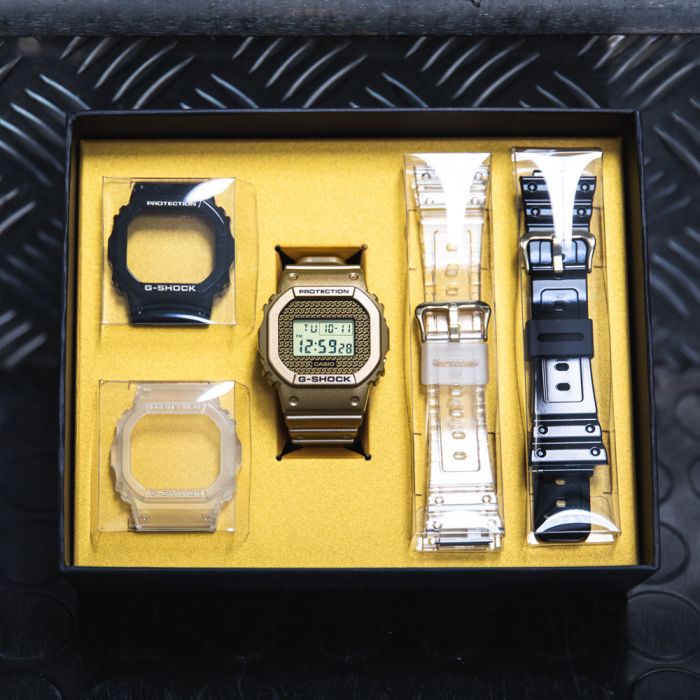 G-Shock DWE5600HG-1D Gold Chain Style Watch with Replaceable Cases