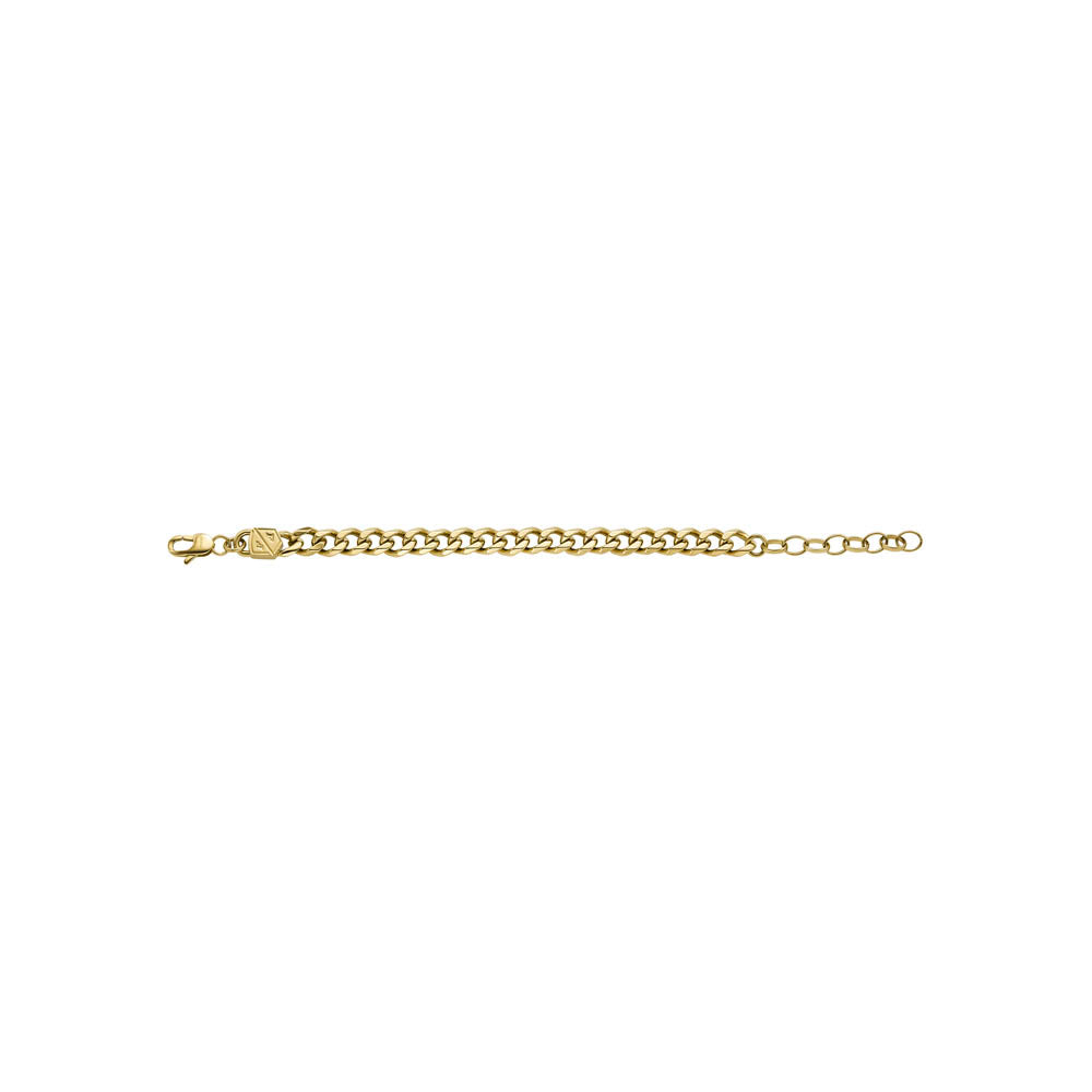 Fossil Striking Yellow Gold Plated 16.5+5cm Stainless Steel Bold Bracelet
