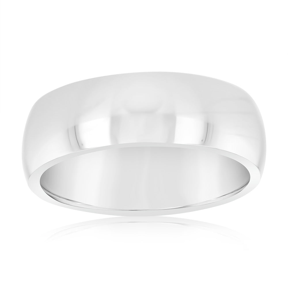 Sturdy Forte Stainless - Steel Smooth Domed Ring for Everyday Wear