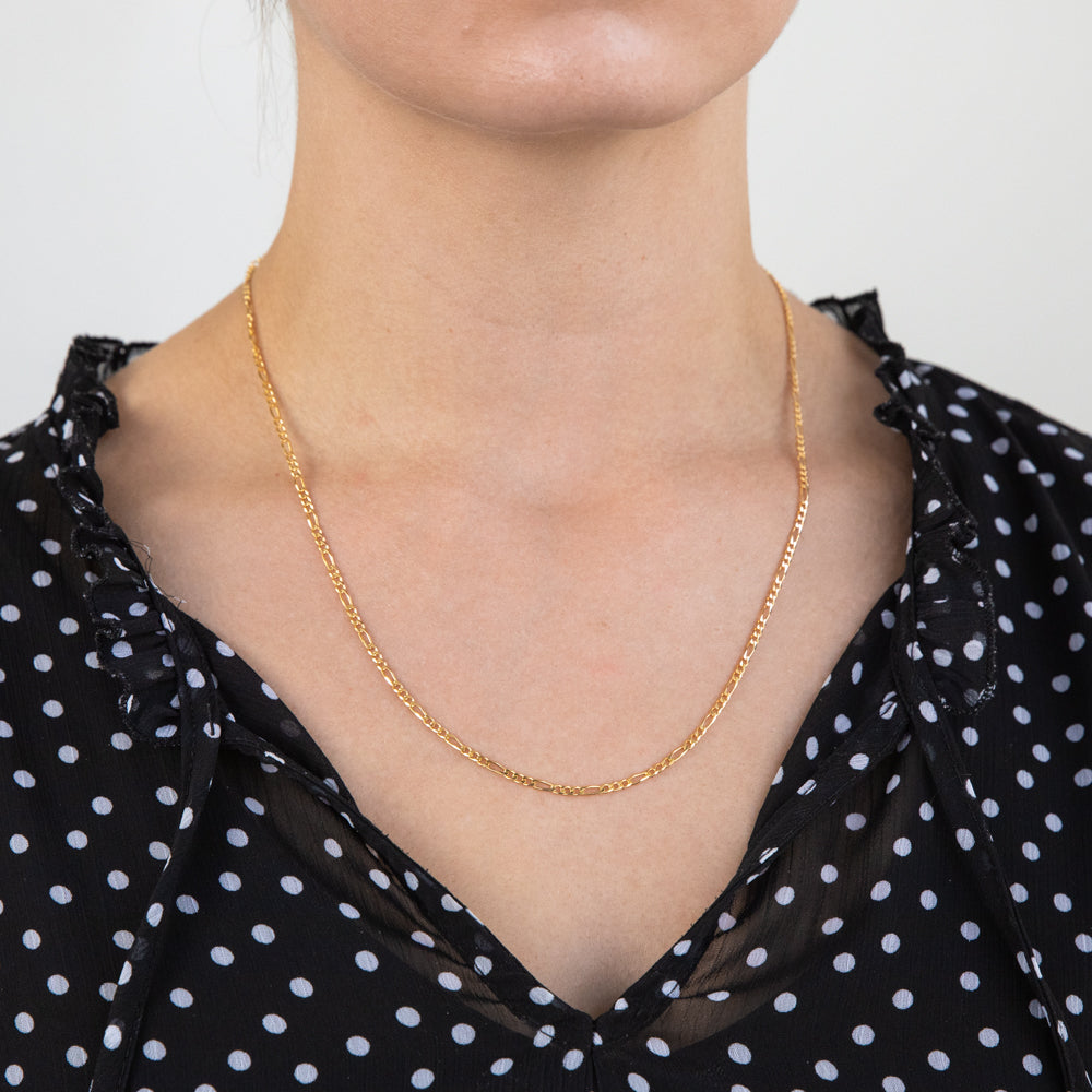 Exquisite 9ct Yellow Solid Gold 50cm 60Gauge Figaro 1:3 Chain