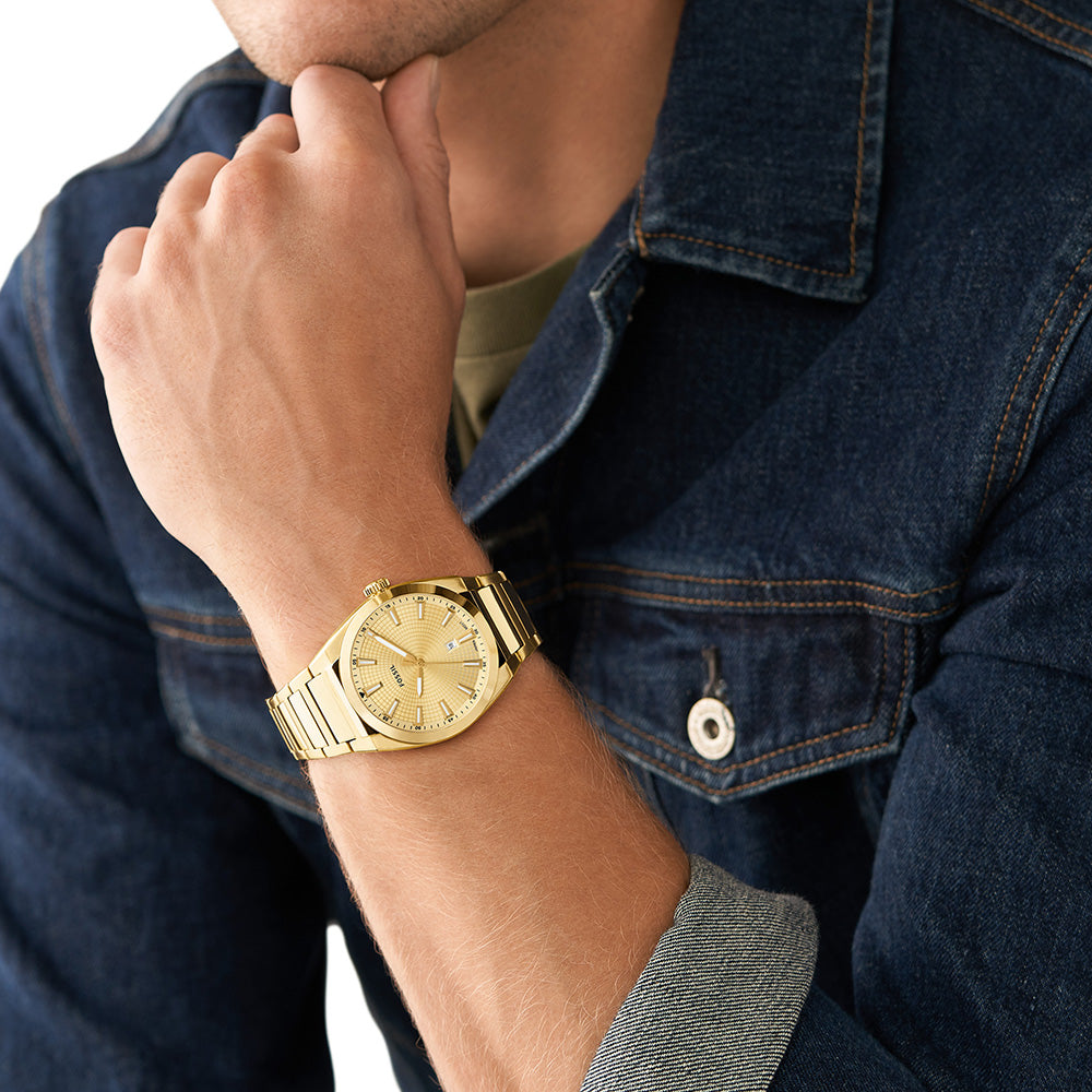 Fossil Everett FS5965 All-Gold Tone Stainless Steel Analog Quartz Watch