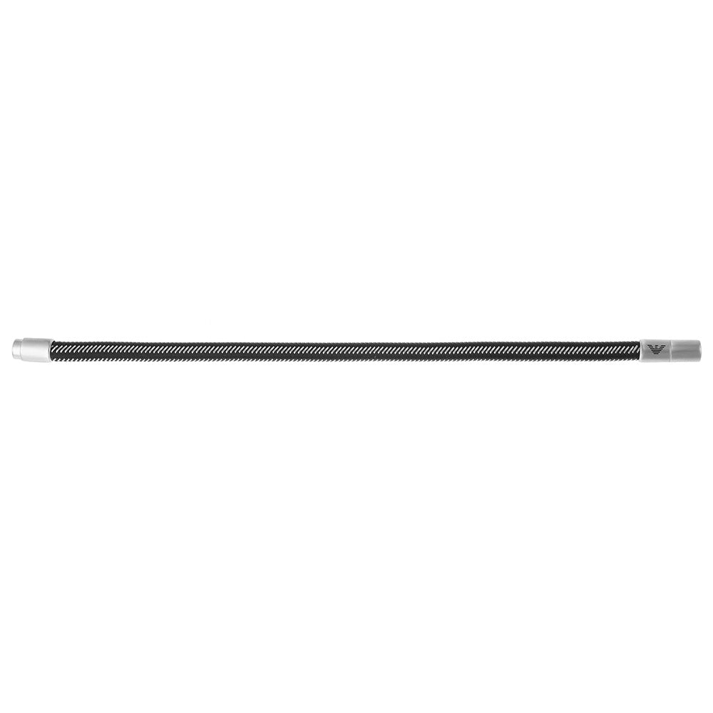 Stylish Emporio Armani Black Nylon Bracelet with Stainless Steel Design