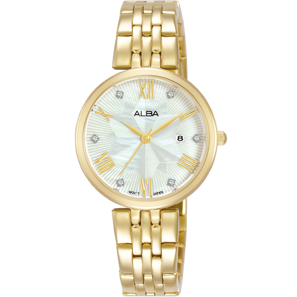 Alba Elegant Gold - Tone Stainless Steel Watch AH7Z76X1