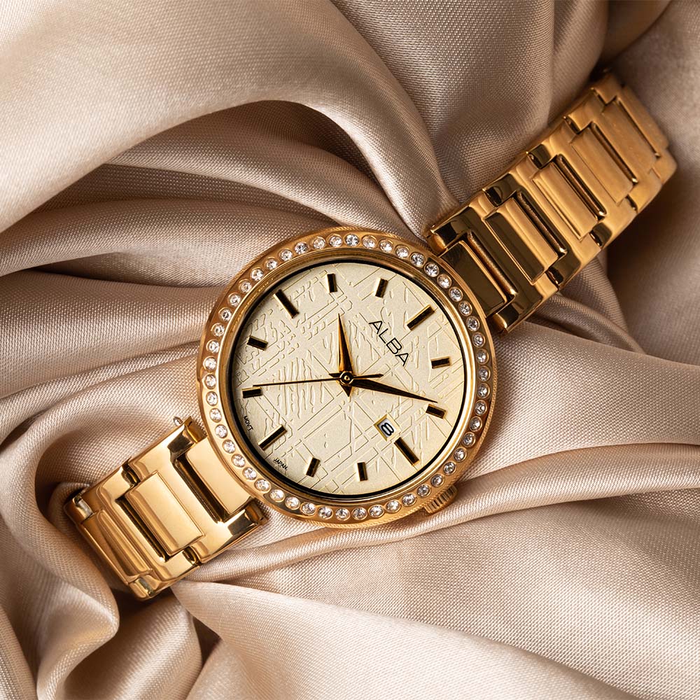 Alba Fashion Luxury Gold-Tone AH7X36X1 Stainless Steel Watch