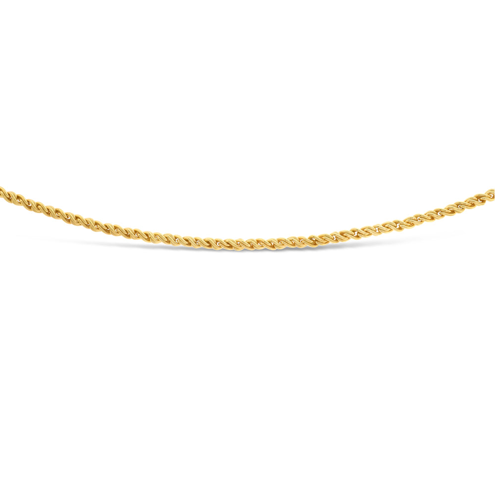 45cm Long 9 Carat Yellow Gold-Plated Rope Chain for Fashionable Outfits