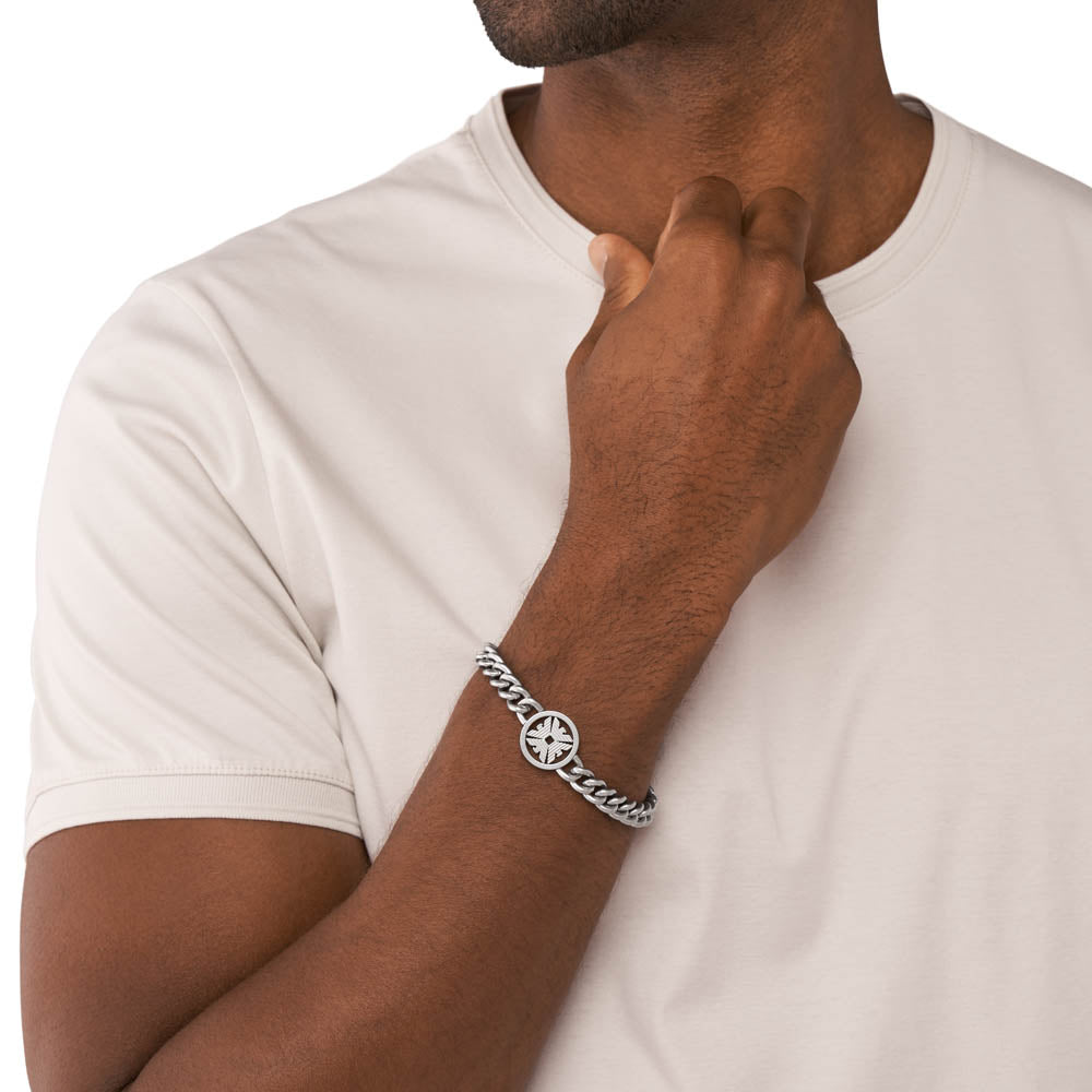 Stylish Emporio Armani High - quality Stainless Steel Logo Chain Bracelet