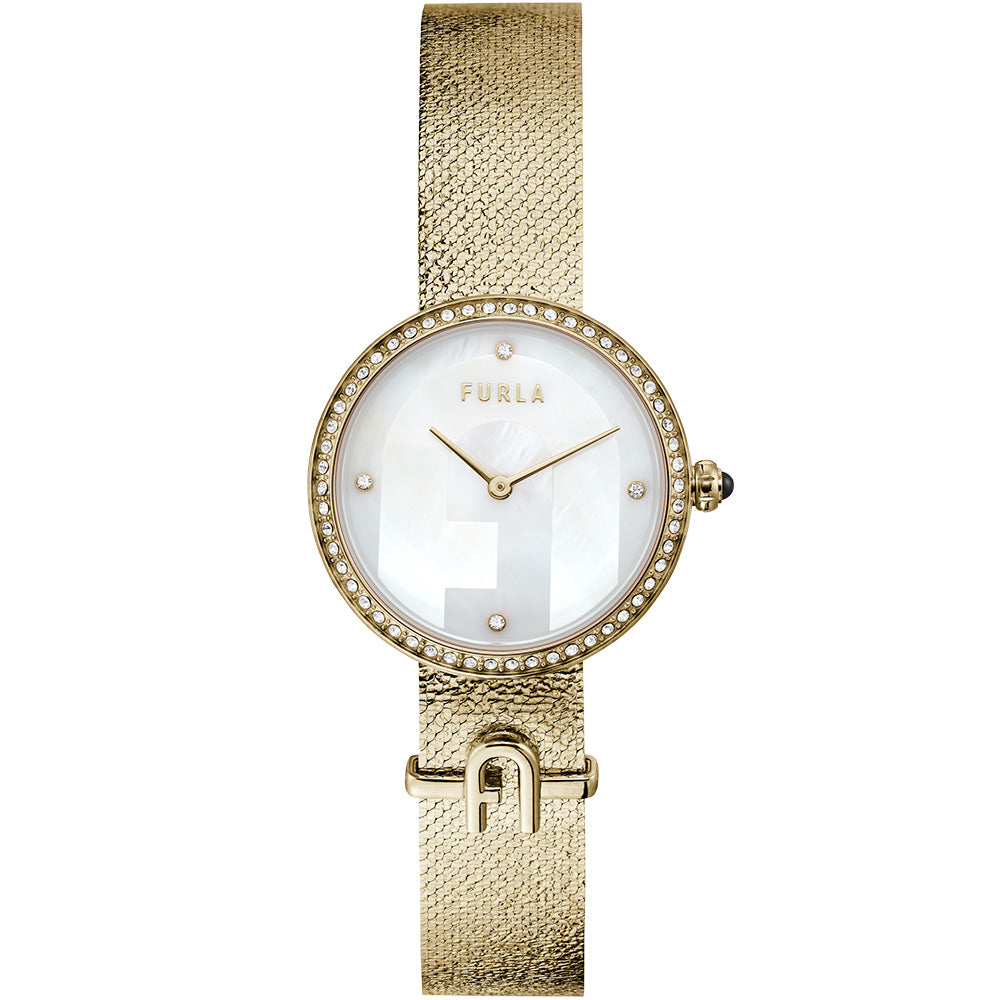 Furla Women's Small Gold-Plated Stainless Steel Logo Watch WW00022001L2