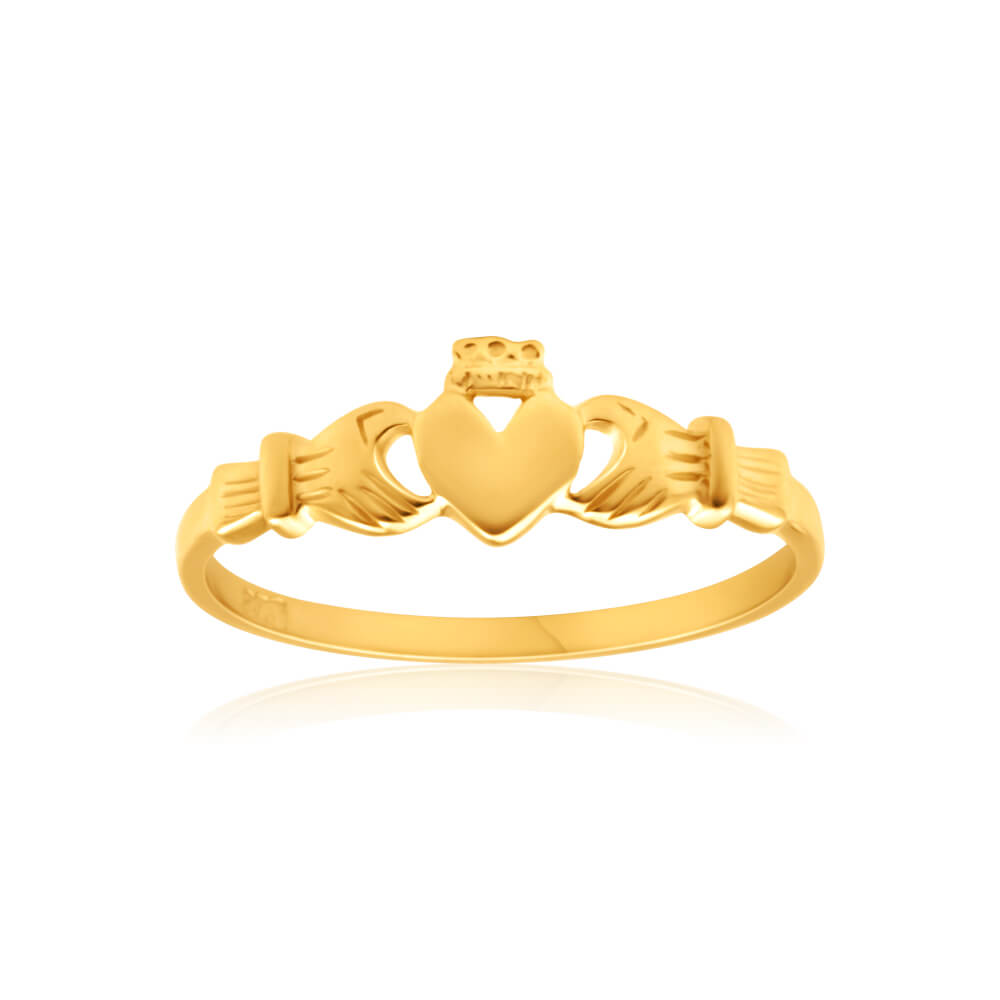 Gorgeous 9ct Yellow Gold Claddagh Symbol Ring for Special Moments
