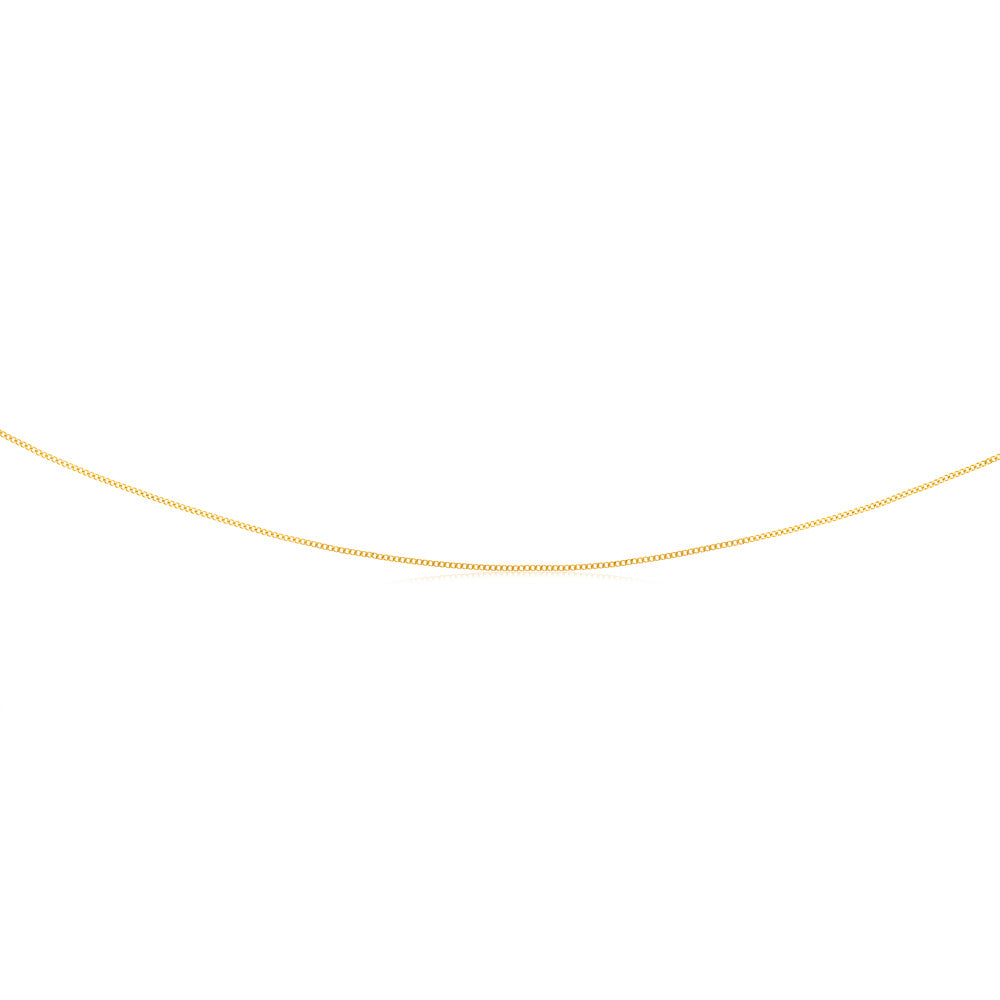 9 Carat Yellow Solid Gold 31 Gauge Curb Style Necklace Chain Measuring 41cm in Length