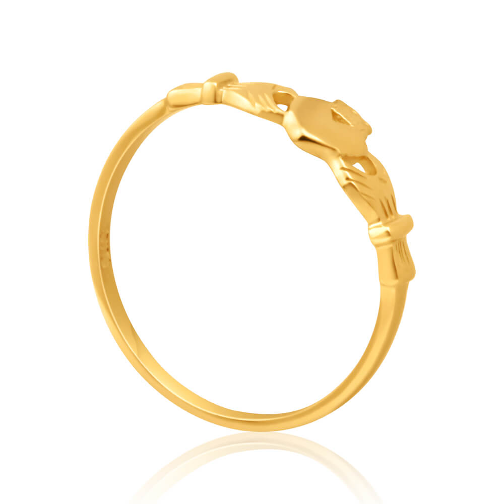 Gorgeous 9ct Yellow Gold Claddagh Symbol Ring for Special Moments