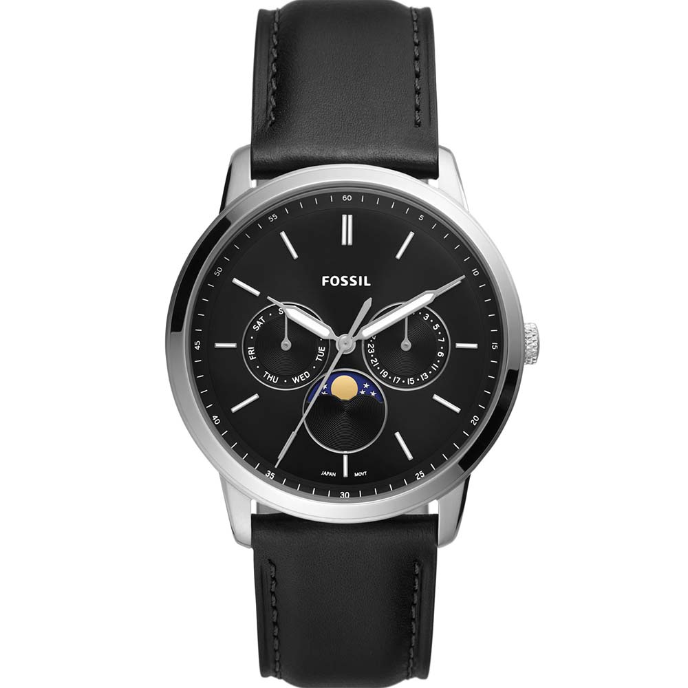 Fossil Neutra Minimalist Men's Black Leather Watch Model FS5904