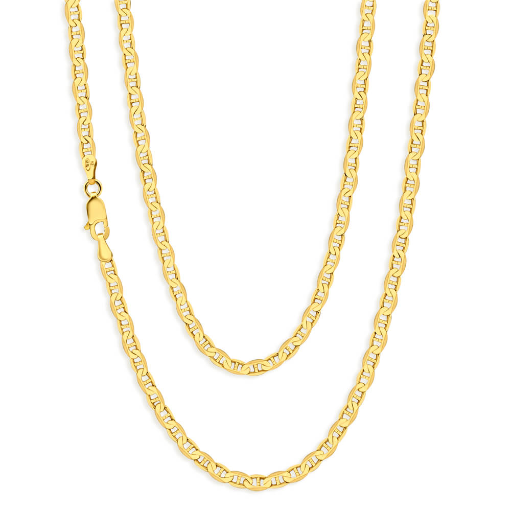 50cm Long 9ct Solid Yellow Gold Charming Anchor Chain