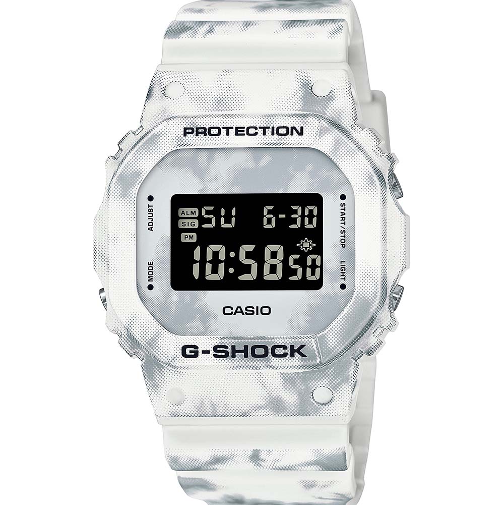 G-Shock DW5600GC-7D Men's Digital Watch with Grunge Snow Camouflage Design