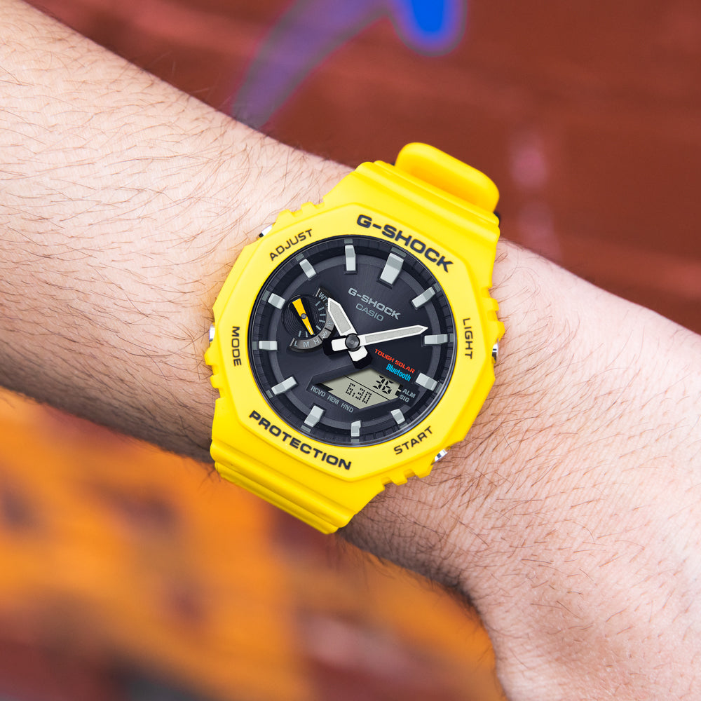 G-Shock GAB2100C-9A 'CasiOak' Yellow Bluetooth Solar-Powered Men's Watch