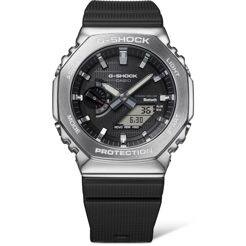 G-Shock GBM2100-1A Bluetooth 'CasiOak' Watch with Metal Covering