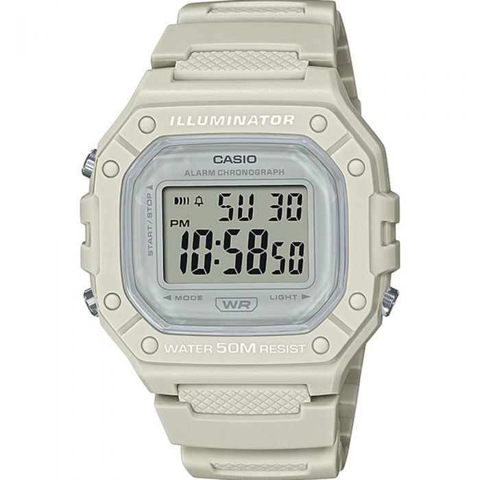 Casio W218HC-8A White Digital Unisex Sports Watch with Versatile Functionality