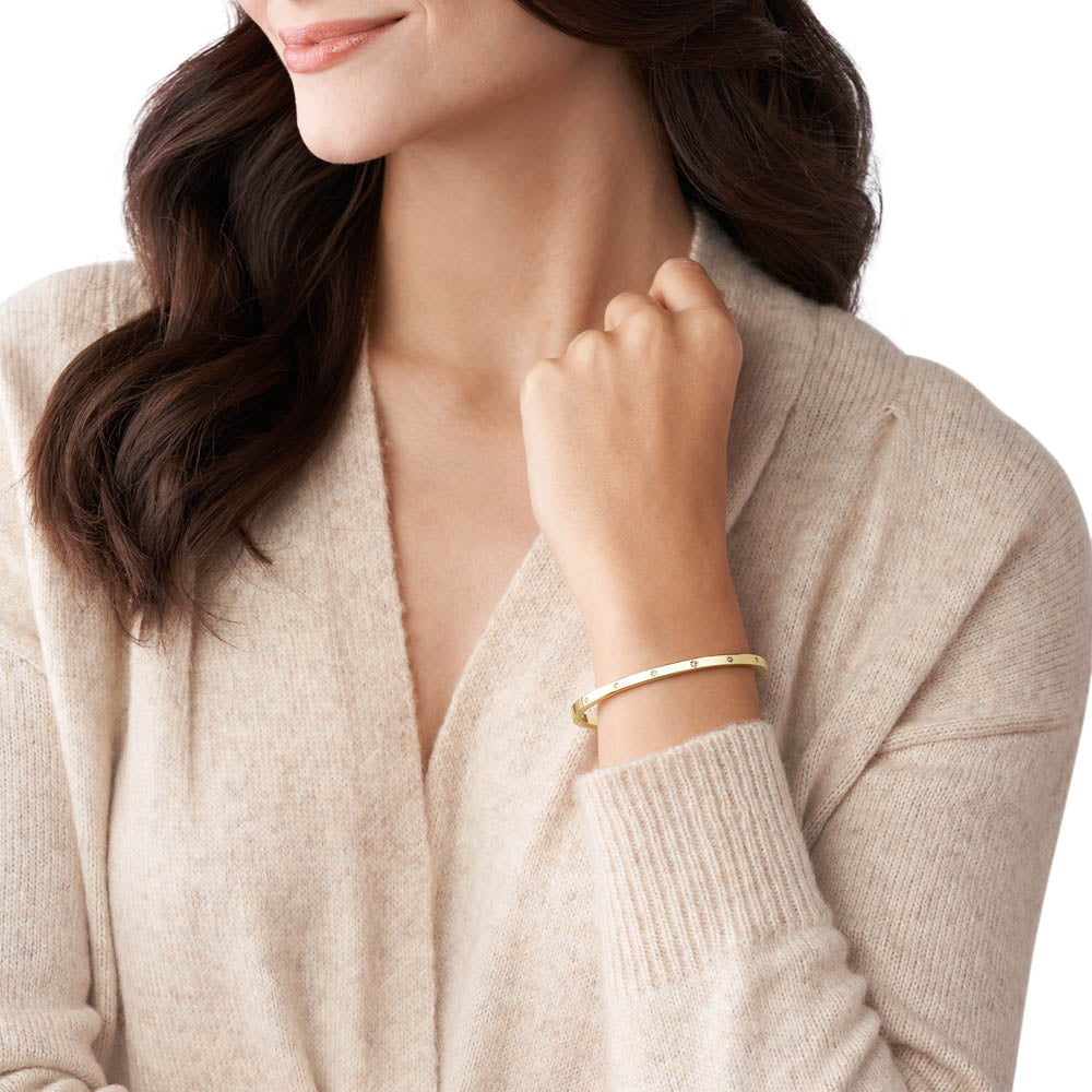 Fossil Sadie Cuff Bangle in Yellow Gold-Plated Stainless Steel