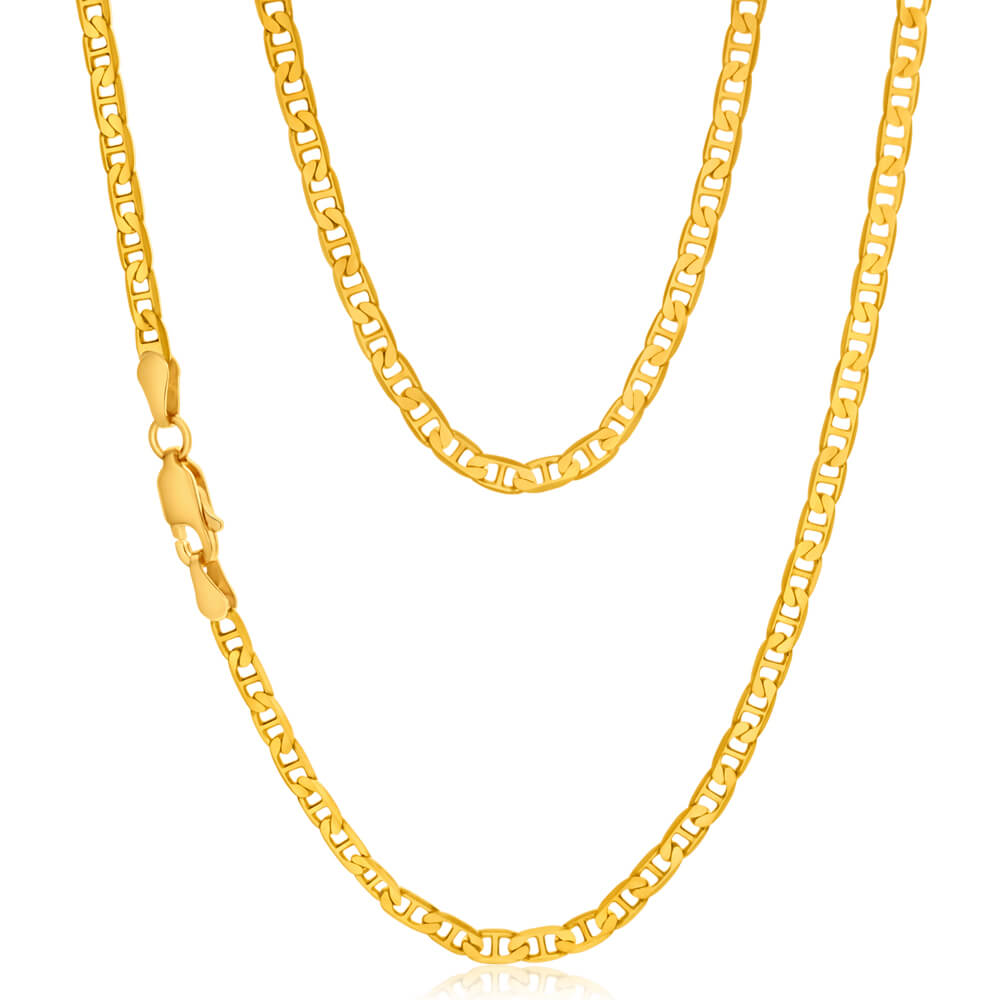 9ct Solid Yellow Gold 80 Gauge 60cm Long Anchor Chain for All Genders