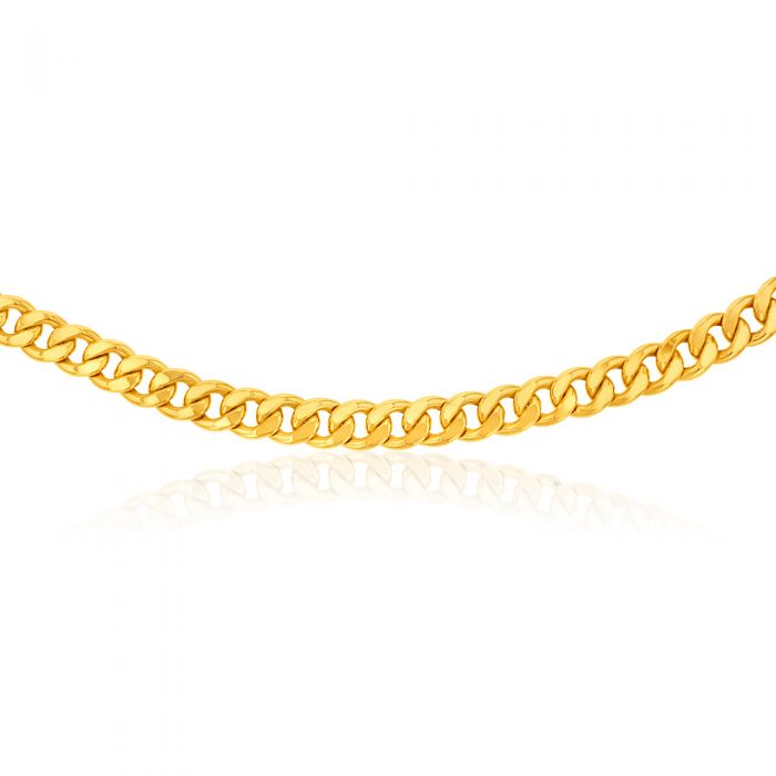 9 Carat Stunning Yellow Gold Copper - Filled Curb Chain Jewelry for a Glamorous Look