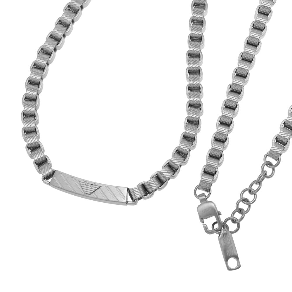 Emporio Armani Fashionable Stainless Steel Identity Chain for Trendy Accessories