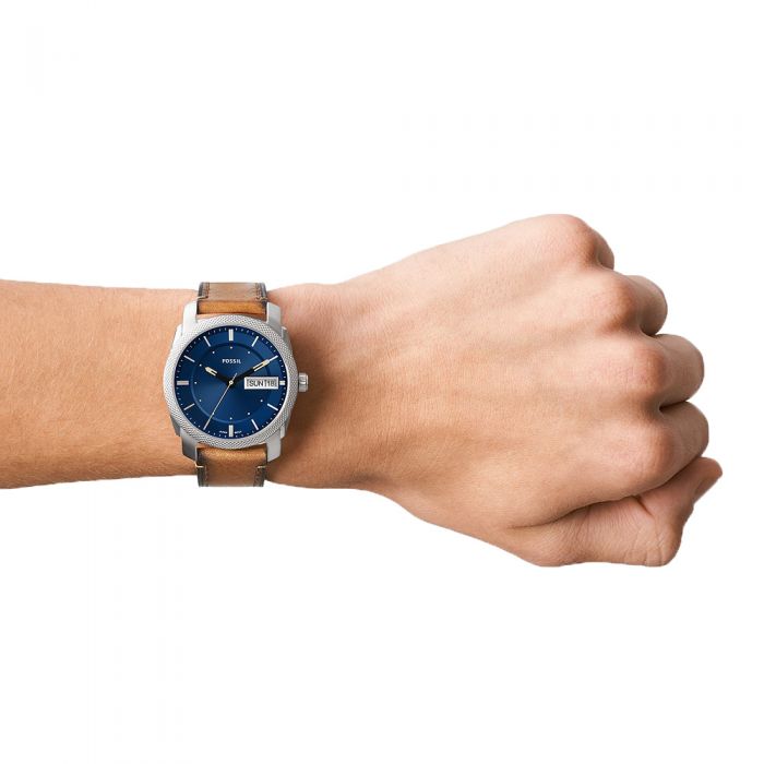 Fossil Men's Machine FS5920 Brown Leather Wristwatch