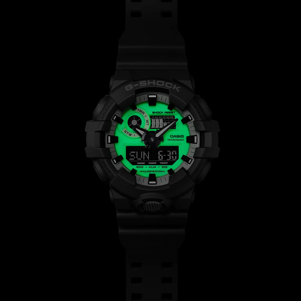 G-Shock GA700HD-8A Stylish Hidden Glow Alarm Watch with Unique Design