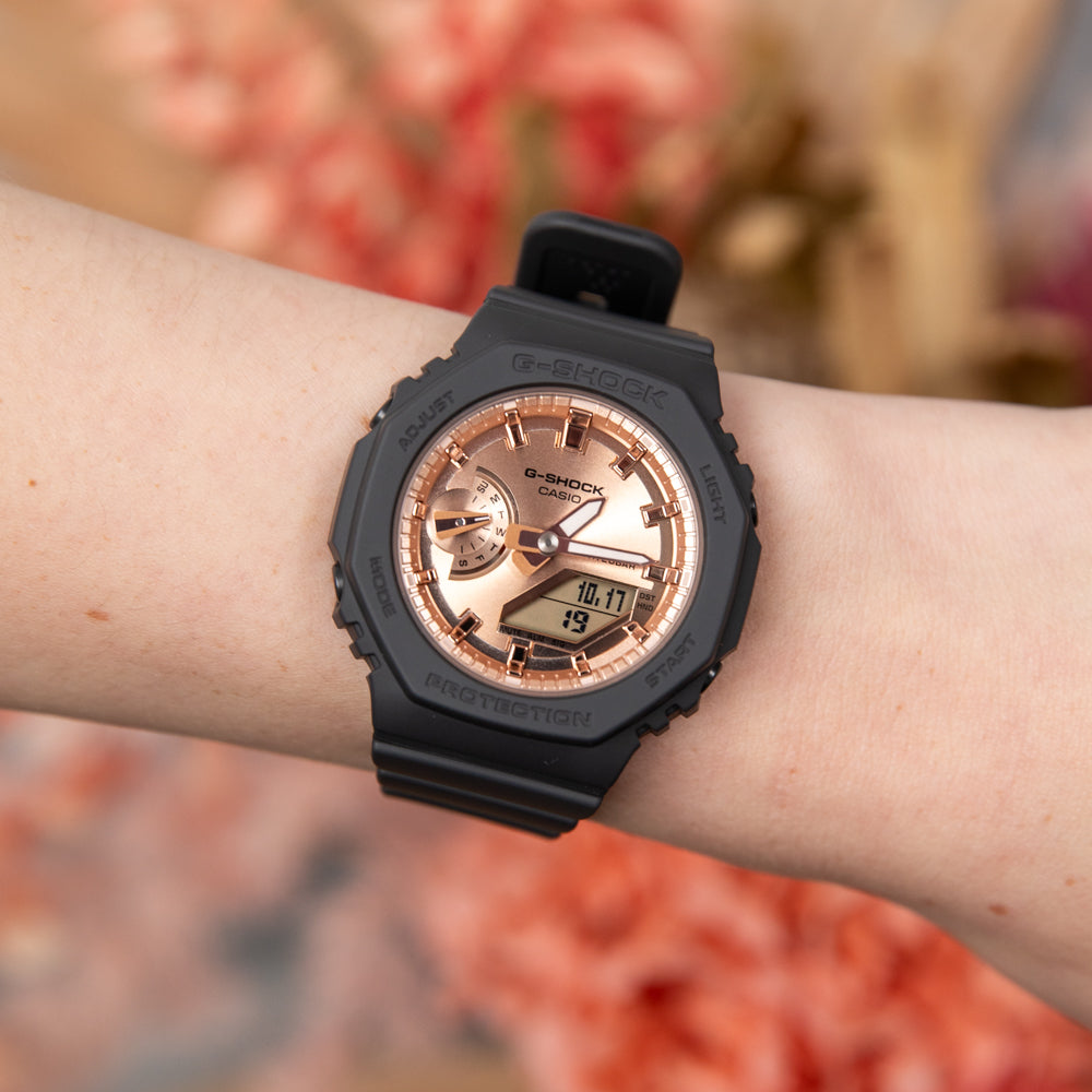 G-Shock GMA-S2100MD-1 Watch with Pink Gold Metallic Dial