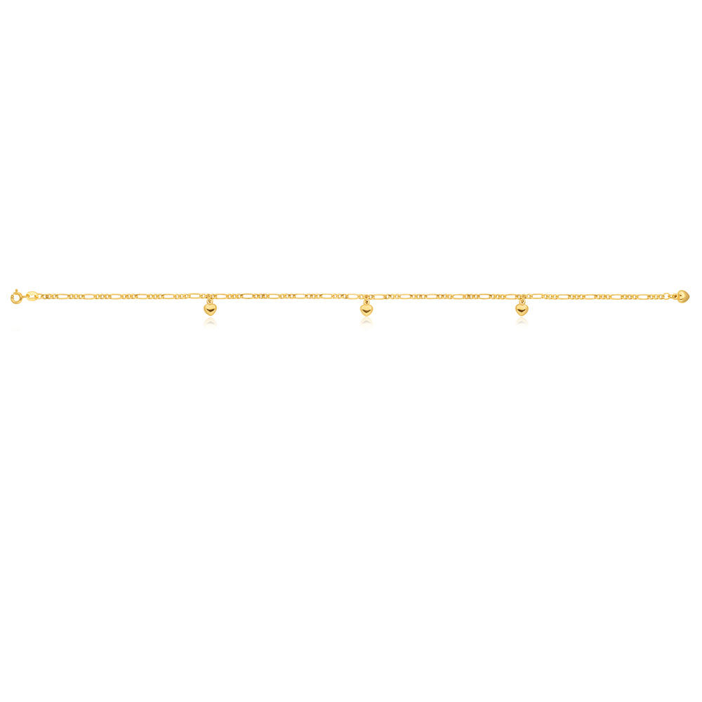 27cm Gold-plated Four-heart Charm Anklet - A Stunning Foot Jewelry Piece