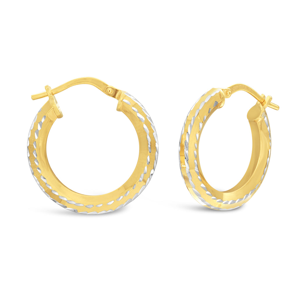 Stylish 9ct Yellow Gold-Filled Hoop Earrings for Daily Wear