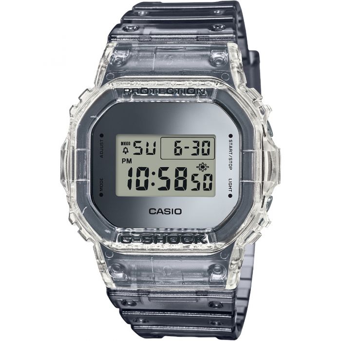 G-Shock Men's Digital Watch - DW-5600SK-1DR Model with Semi-transparent Resin and Metallic Colors