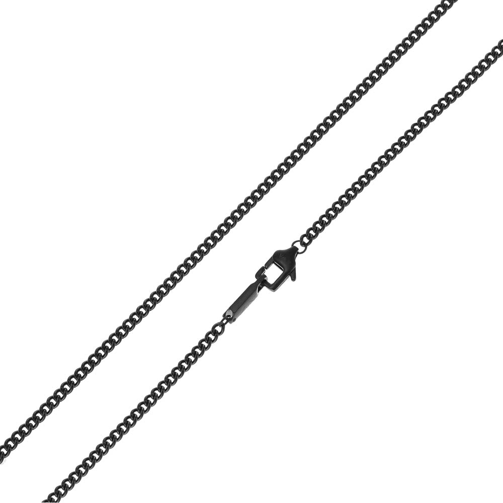 Emporio Armani Stylish Stainless Steel Pendant with Brown Tiger's Eye and Black Eagle Design on Chain