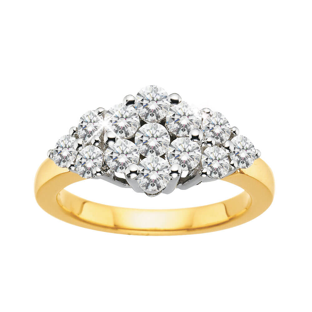 18ct Yellow Gold 'Starlight' Diamond Ring with 1 Carat of Sparkling Diamonds