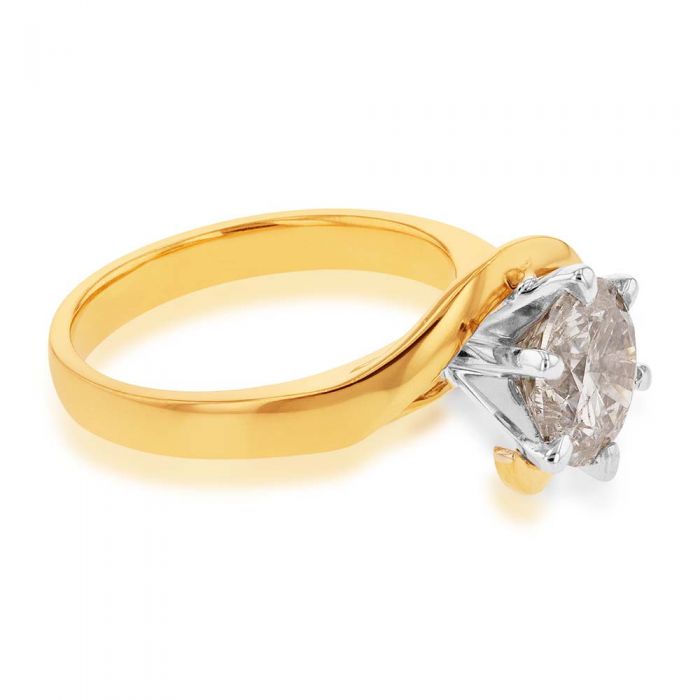 Exquisite 18ct Yellow Gold Ring with 2.00 Carat Australian Solitaire Diamond