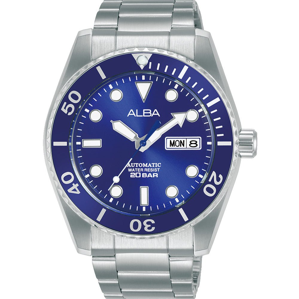 Alba AL4359X Automatic Men's Stainless Steel Watch with Blue Dial