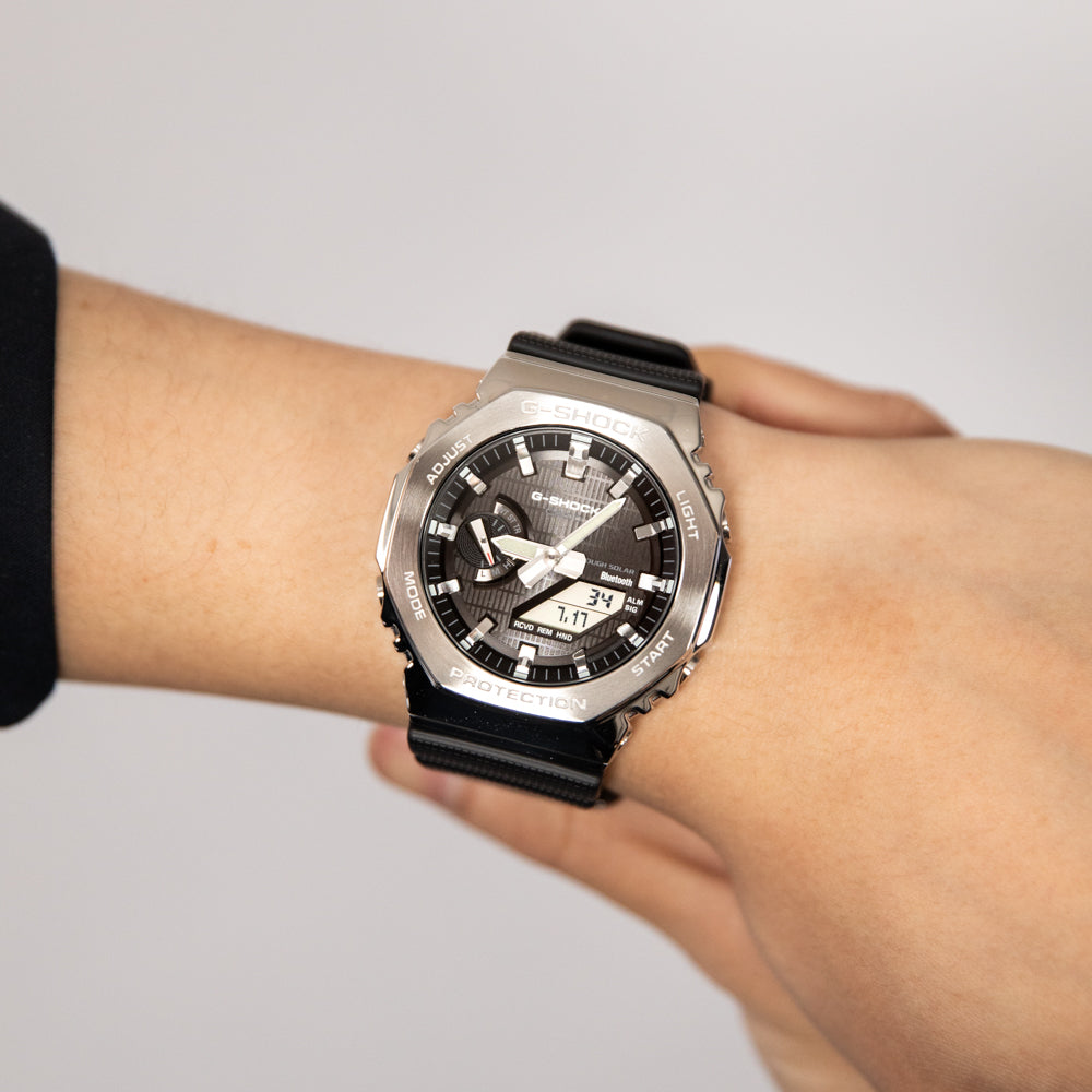 G-Shock GBM2100-1A Bluetooth 'CasiOak' Watch with Metal Covering