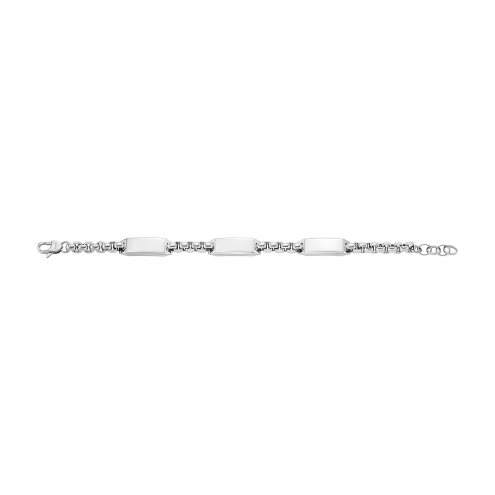 Fossil Branded Stainless Steel Drew Identification Bracelet with 22.5cm Length