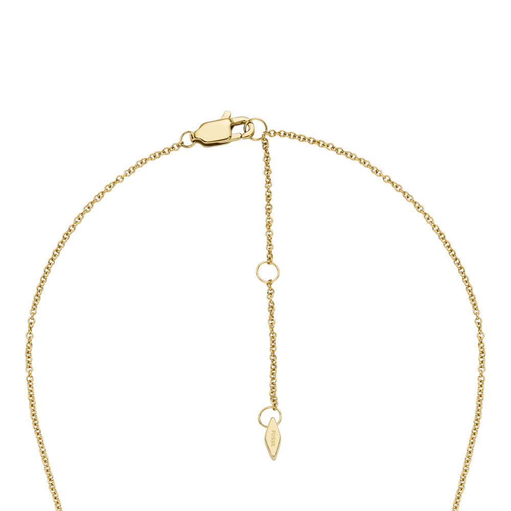 Fossil Harlow Yellow Gold Plated Stainless Steel Pendant with Chain