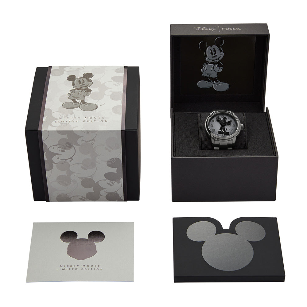 Fossil Limited Edition LE1186 Gunmetal Mickey Heritage Automatic Unisex Watch for the 100th Disney Anniversary