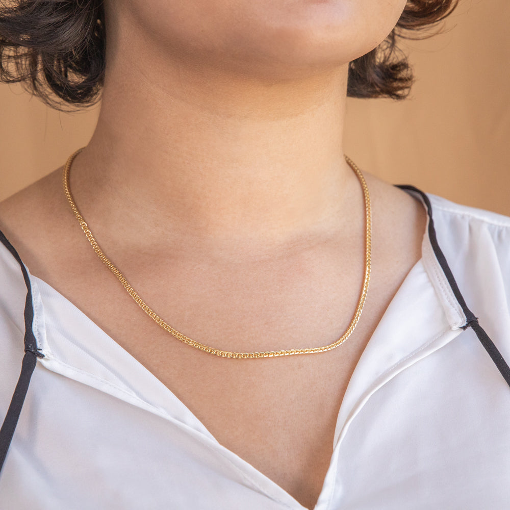 50 Gauge 50cm 9ct Yellow Gold Wheat Chain with Diamond Cut