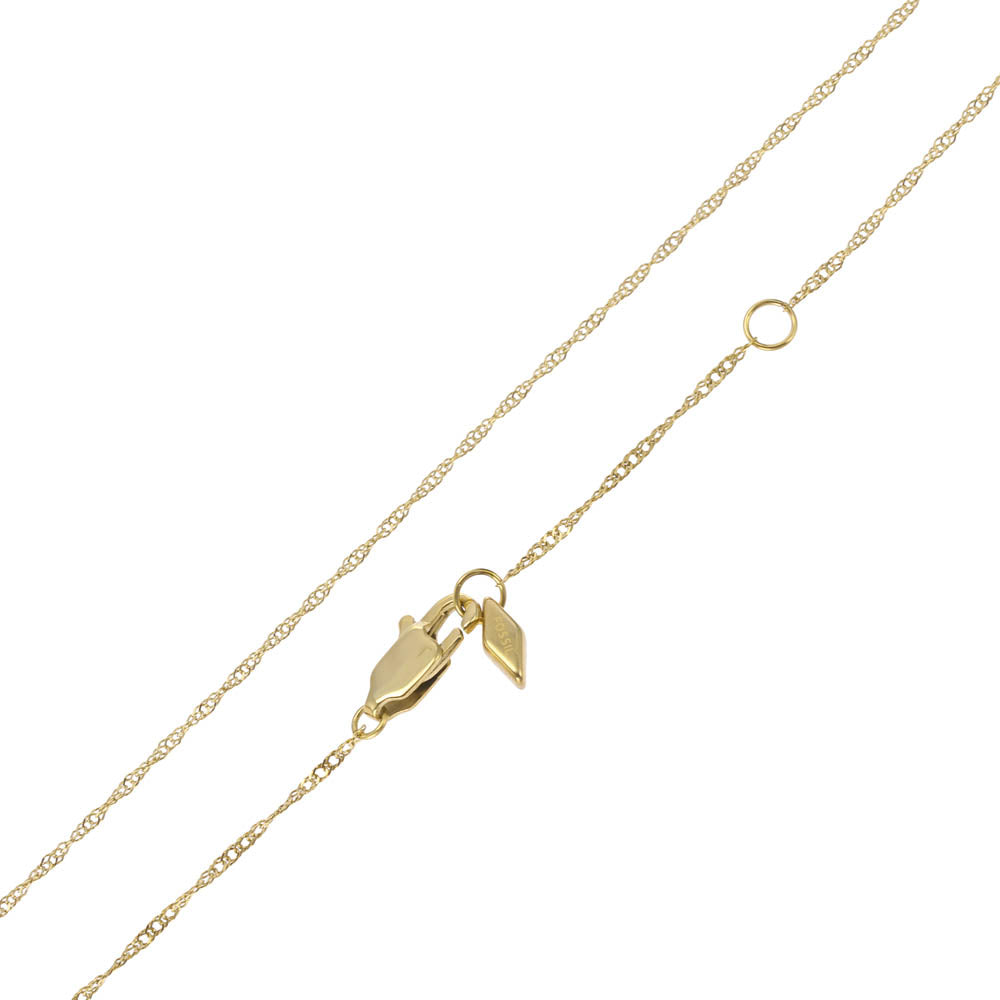 Fossil White Mother of Pearl Butterfly Pendant with Yellow Gold Plated Stainless Steel Chain