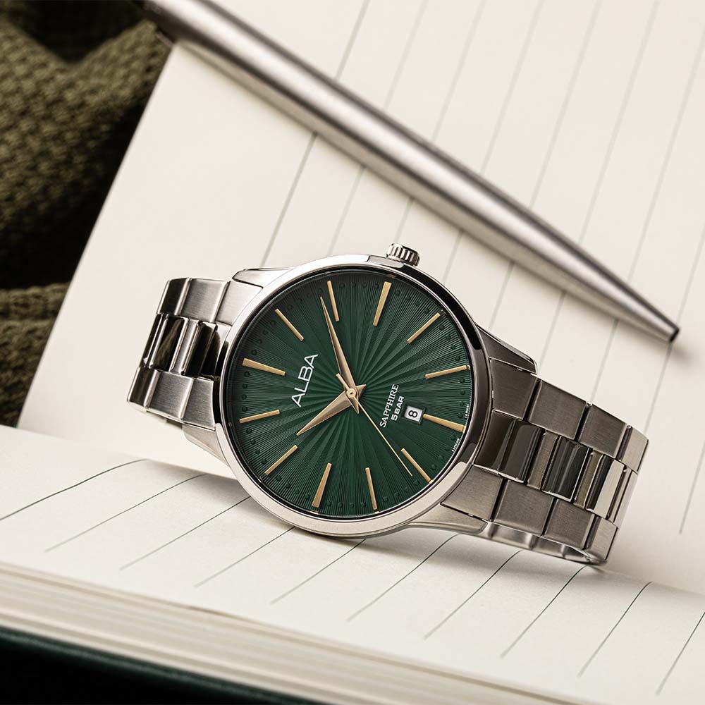 Alba Men's Stainless Steel AG8K91X1 Watch with Emerald Dial