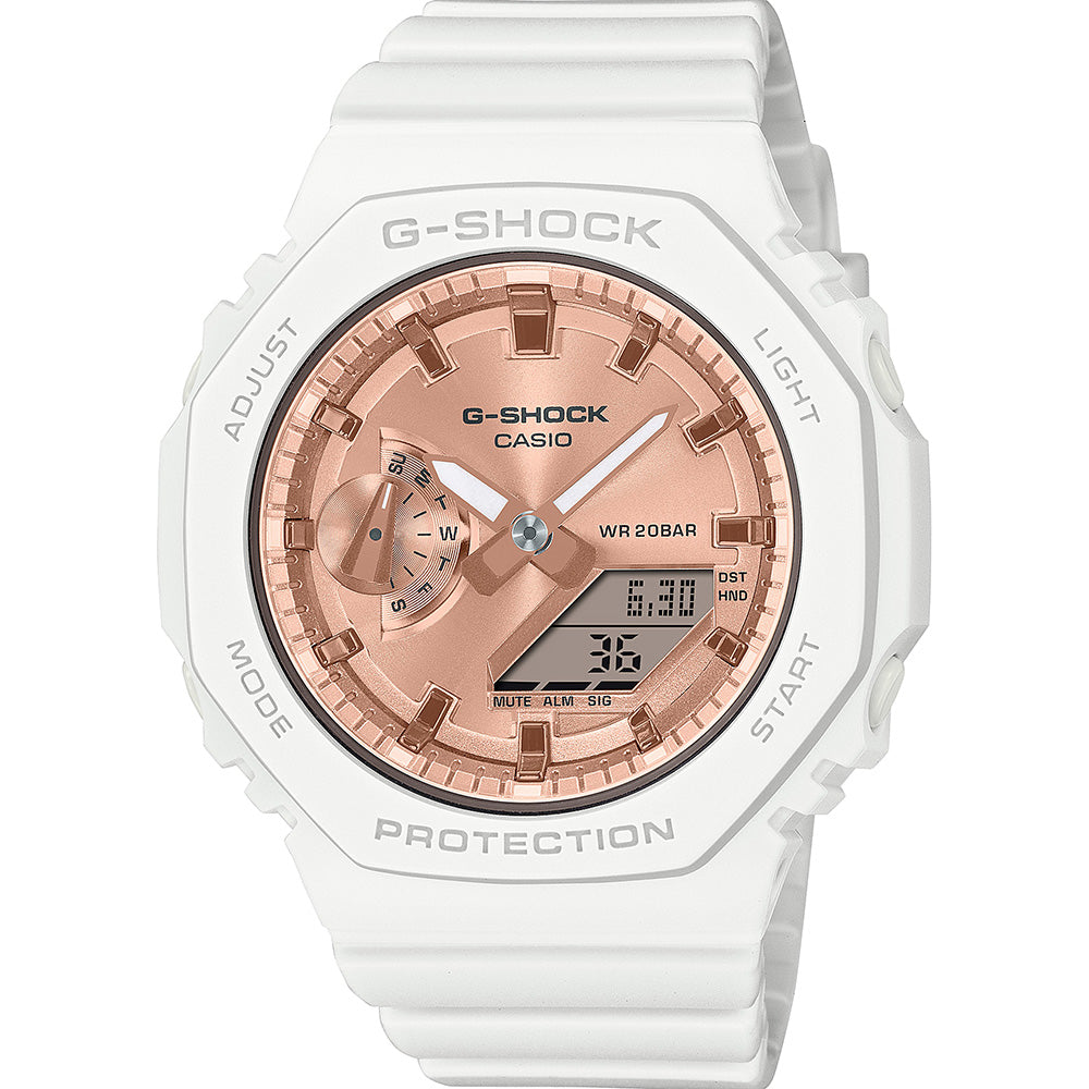 G-Shock GMAS2100MD-7 Watch with Stunning Pink Gold Metallic Dial