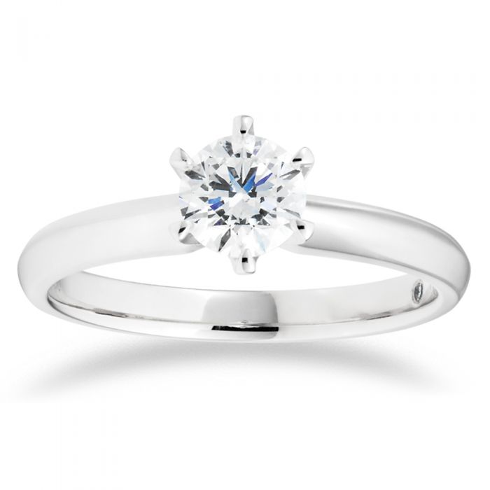 Exquisite 3/4 Carat Platinum Flawless Cut Solitaire Engagement Ring