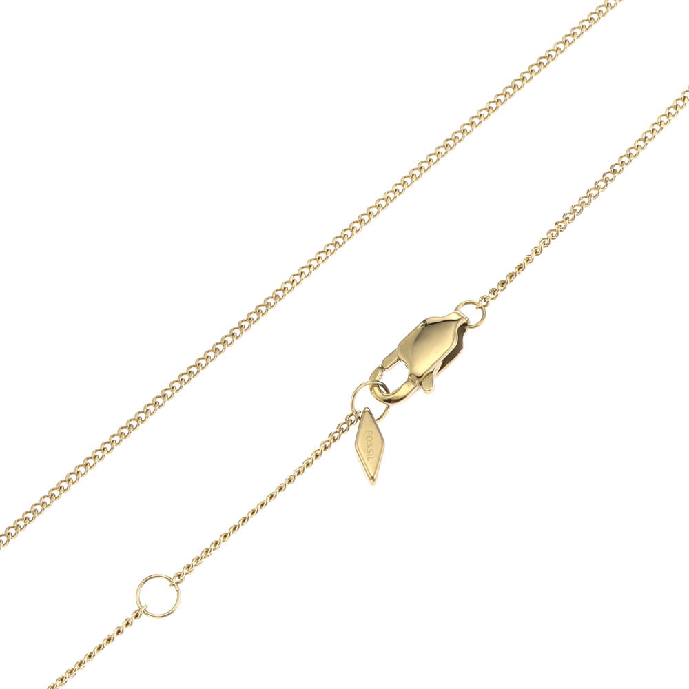 Fossil Drew Bar Pendant with Yellow Gold Plated Stainless Steel Chain