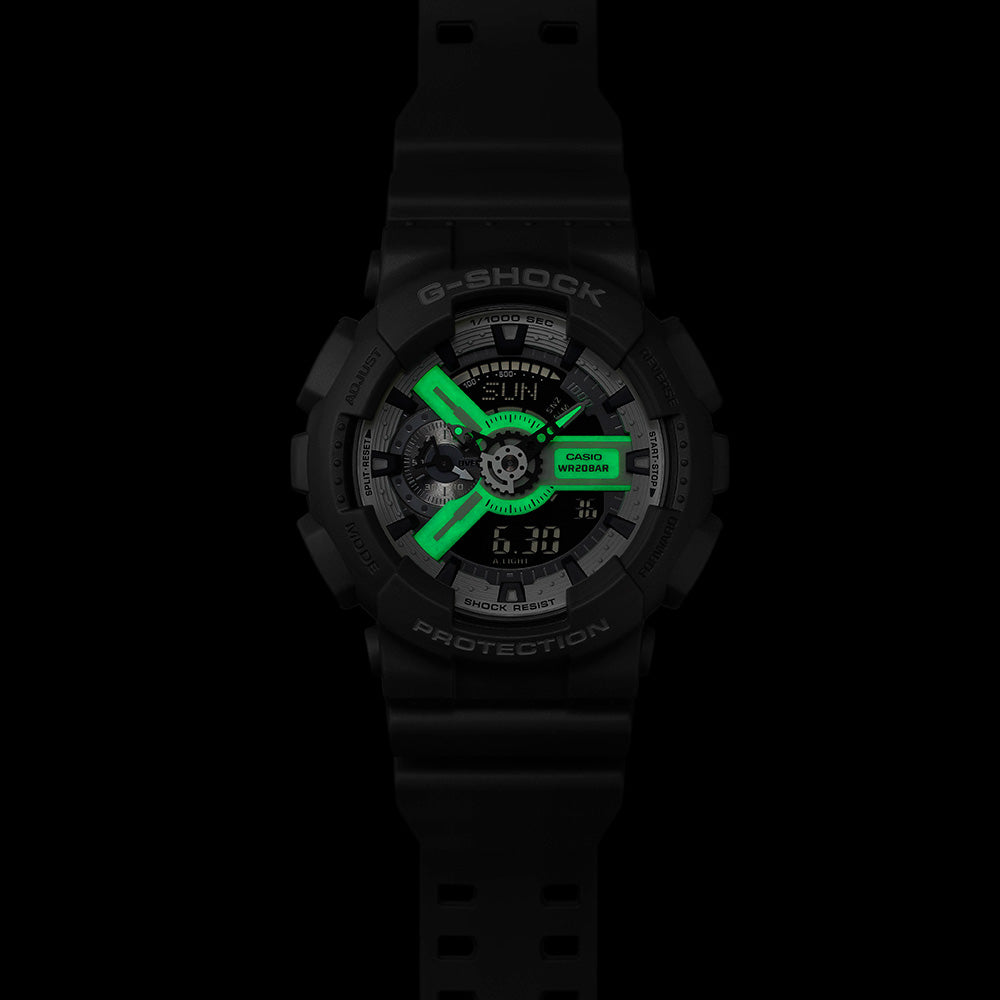 G-Shock GA110HD-8A Hidden Glow Men's Wristwatch with Phosphorescent Face