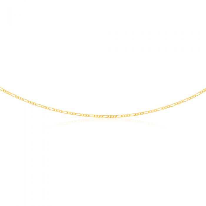 Exquisite 9ct Yellow Solid Gold 50cm 60Gauge Figaro 1:3 Chain