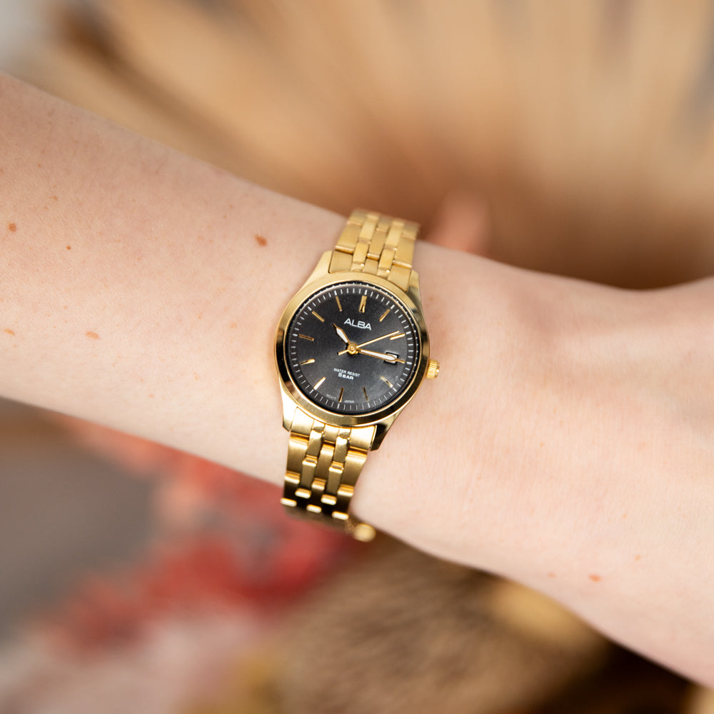 Alba Prestige AH7CE4X Gold-Tone Stainless Steel Ladies' Elegant Watch